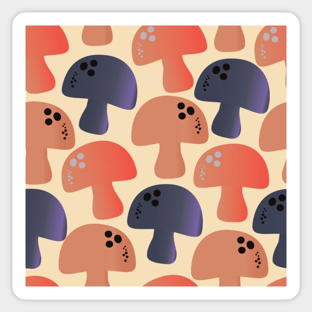 Mushroom Pattern Sticker by FoodPatterns